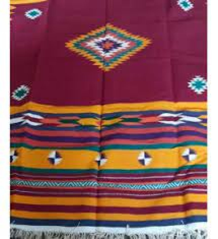 Traditional Hand Woven Karnataka Special Navalgund Designer Durrie Maroon Color