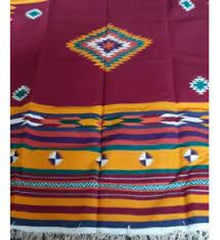 Traditional Hand Woven Karnataka Special Navalgund Designer Durrie Maroon Color