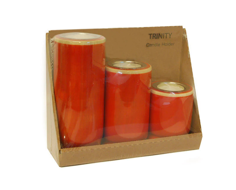 Candle Holders set of 3 (Red)