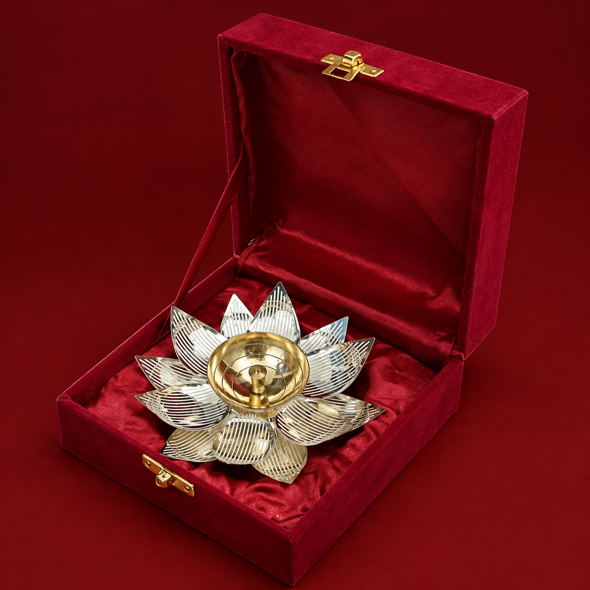 Chandni Kamal | Moradabad Silver-Finish Lotus Holder