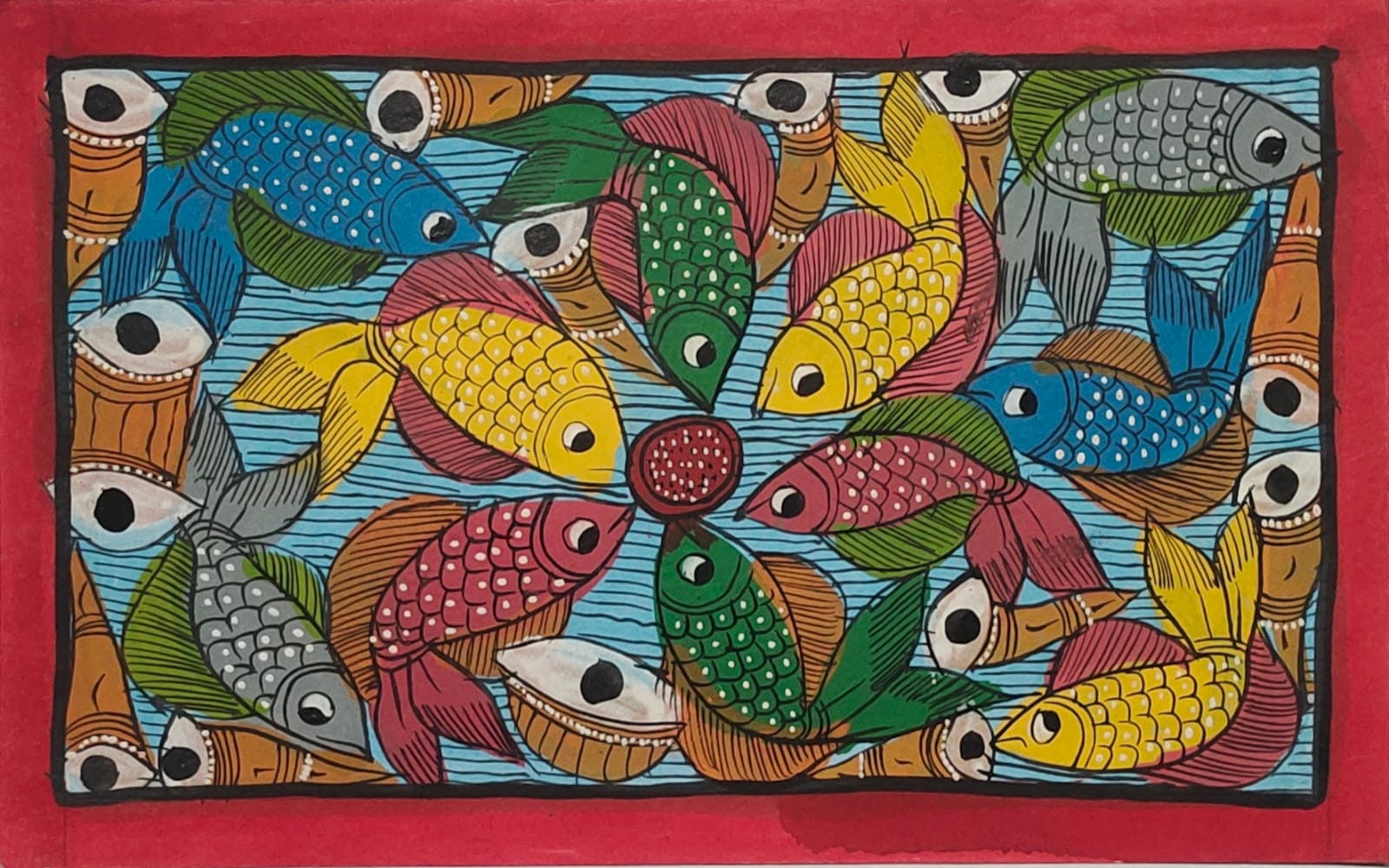 Bengal Pattachitra Fish Marriage (10x14 inches)– Gi Heritage