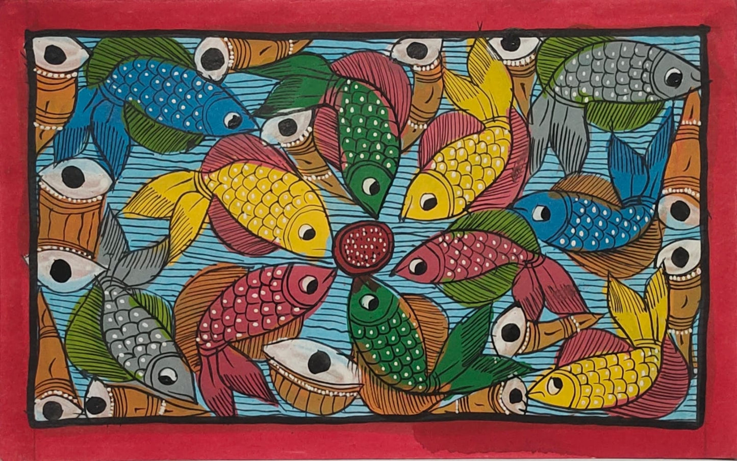 Bengal Pattachitra Fish Marriage (10x14 inches)