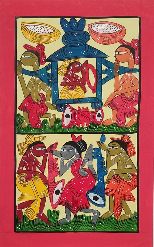 Bengal Pattachitra Kalighat Art (10x14 inches)