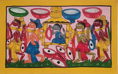 Bengal Pattachitra Bengali Wedding Doli Ceremony (10x14 inches)