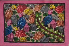Bengal Pattachitra Festivities In The Birds World (10x14 inches)