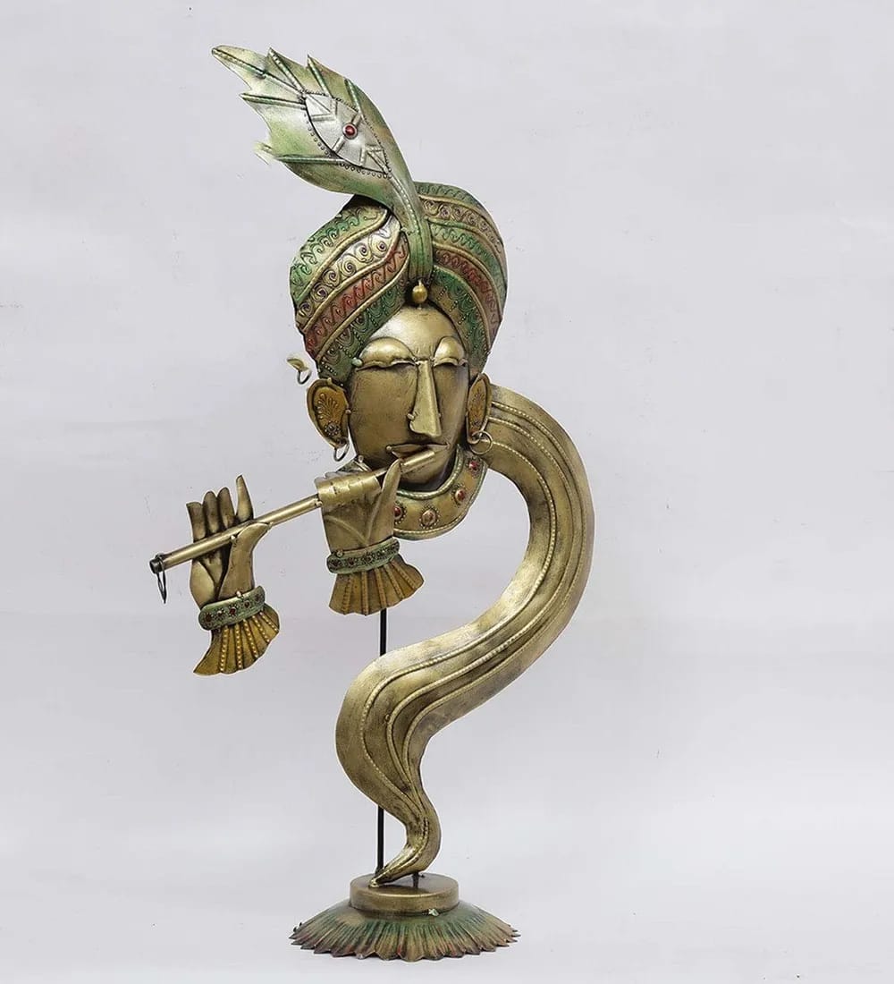 Metal Krishna Idol Show Piece