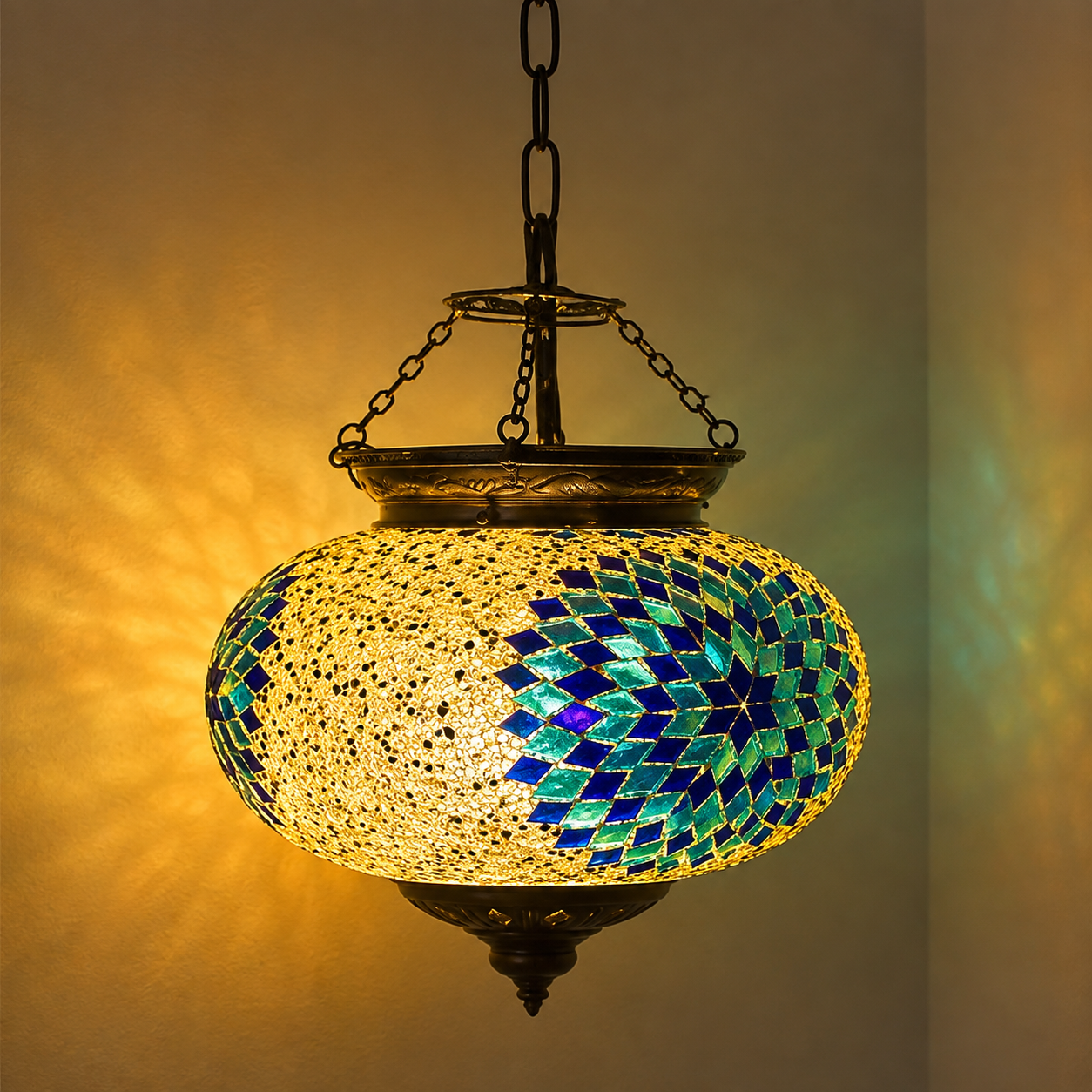 Blue-Turquoise Hanging Lamp