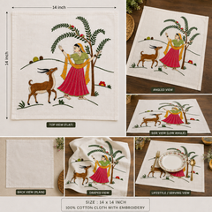 Chamba Rumal of a Girl and the Deer