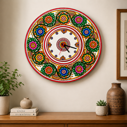 Beautiful Flower Design Handpainted Clock