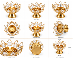 Iron+Crystal Table Top Diyas Set of 4