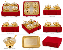 Brass Finish Golden Bowls Set of 4