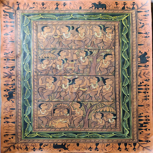 Adivasi People Celebration Bengal Patachitra Art