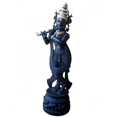 Ancient Artwork Of Konark Black Grenite Carving Of Lord Kirshna For Decoration Purpose