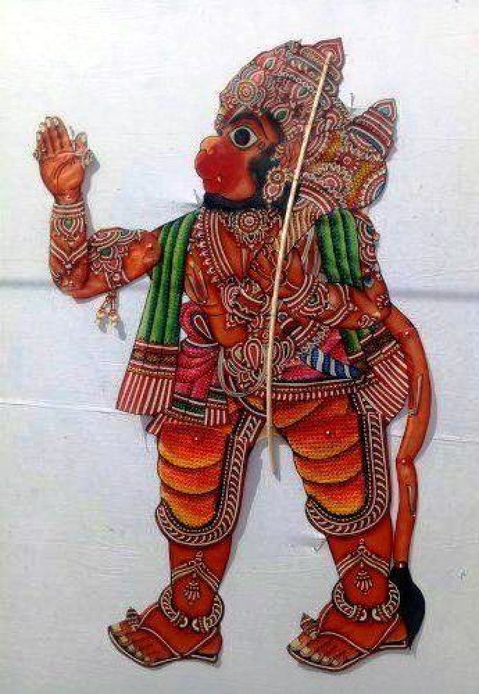 Authentic Handmade Andhra Pradesh Leather Puppetry Toy Of Lord Hanuman