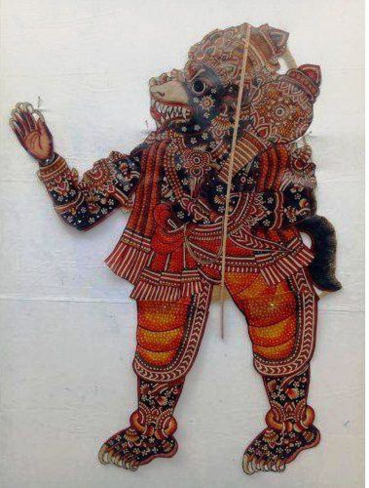 Authentic Handmade Andhra Pradesh Leather Puppetry Toy Of Jamvant Special Ramayana Character