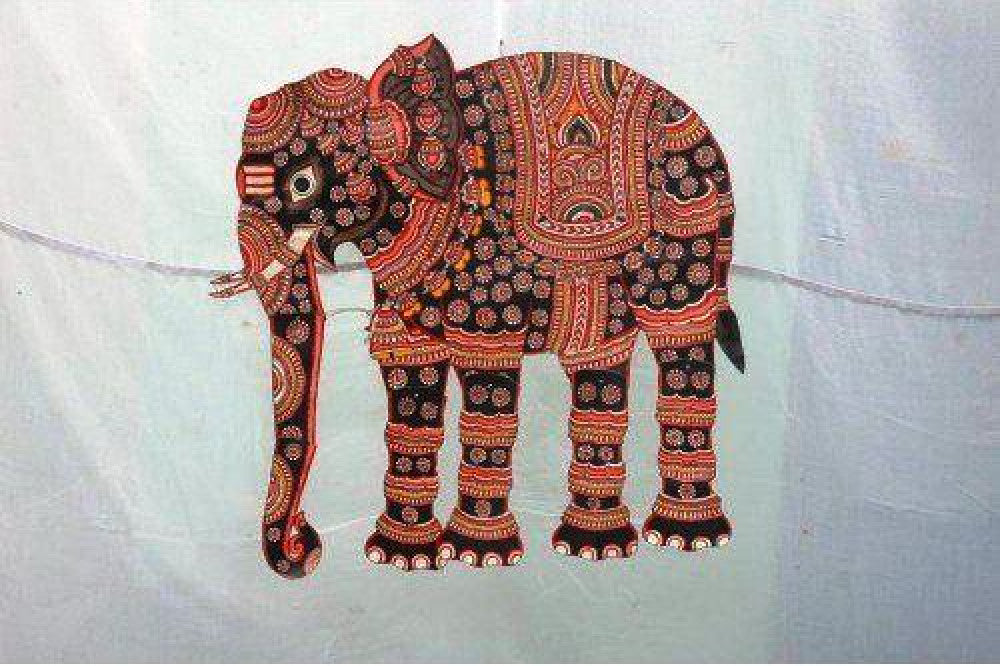 Beautiful Handmade Andhra Pradesh Leather Puppetry Toy Of Elephant Puppetry For Animal Lovers