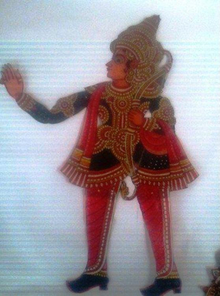 Beautiful Handmade Andhra Pradesh Leather Puppetry Toy Of Lord Laxman For Decoration Purpose