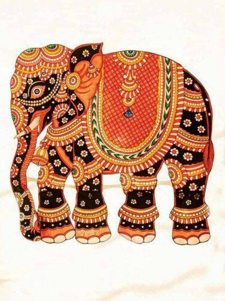 Traditional Handmade Andhra Pradesh Leather Puppetry Toy Of Beautiful Elephant Design For Decoration Purpose