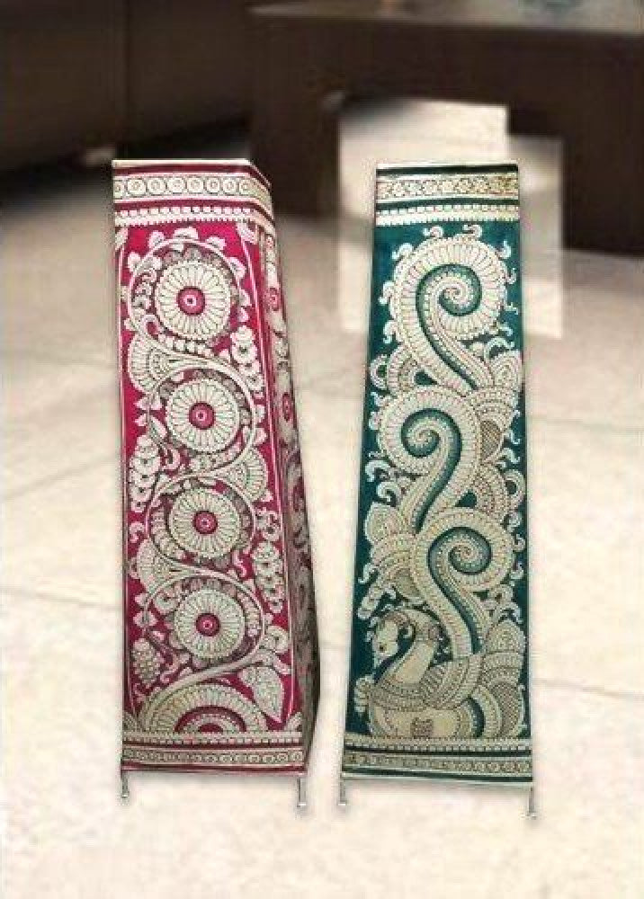 Andhra Pradesh Leather Puppetry Decorative Showpiece Lamp (Set of 2)