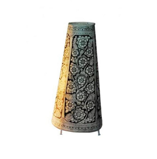 Leather Puppetry Handpanited Floor Black Lampshade