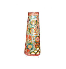 Leather Puppetry Handpanited Floor Lampshade Flower Desing