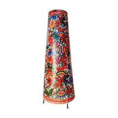 Leather Puppetry Handpanited Flower Floor Lampshade