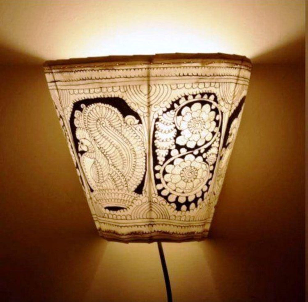 Decorative Wall Lampshade Handprinted Leather Puppetry