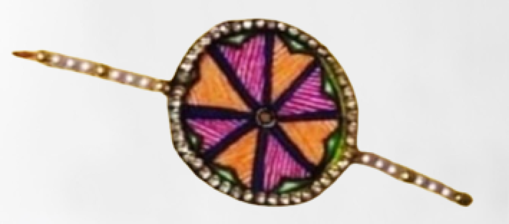 Attractive Flower Design Madhubani Rakhi