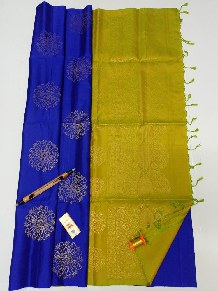 Saree Tag Shop – Authentic Handloom Elite Pure Soft Silk Sarees - Dark Blue ...