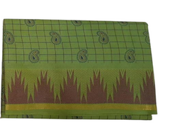 Authentic Madurai Sungudi Saree - Green Colour with Zari Patterned