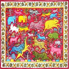 Authentic Traditional Coloured Animals Themed Kalamkari Painting