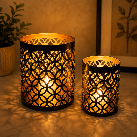 Moradabad Metal Craft - cylindrical Candle light diffuser