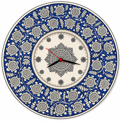 Elegant Handpainted Traditional Blue Design Clock
