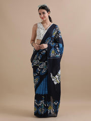 Bagru Block Print Cotton mulmul Saree Style 106