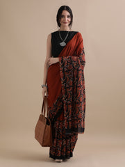 Bagru Block Print Cotton mulmul Saree Style 116
