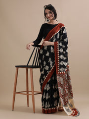 Bagru Block Print Cotton mulmul Saree Style 125