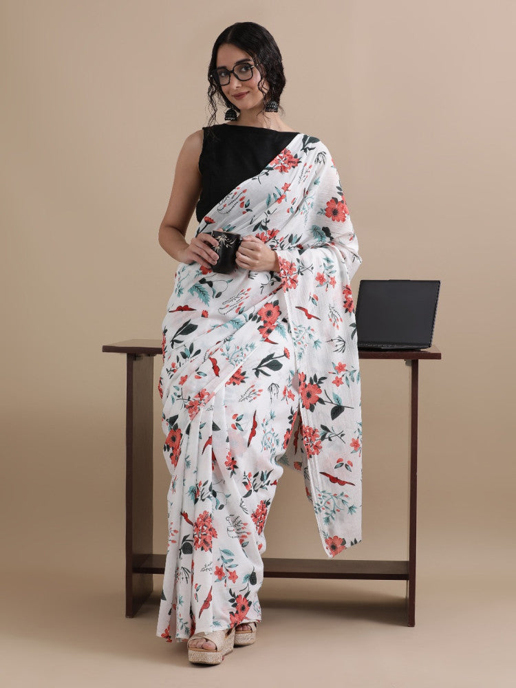 Bagru Block Print Cotton mulmul Saree Style 126