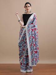 Bagru Block Print Cotton mulmul Saree Style 147