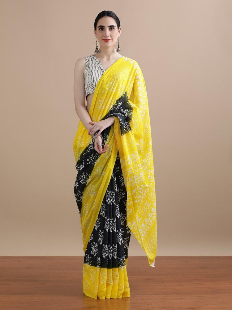 Bagru Block Print Cotton mulmul Saree Style 161