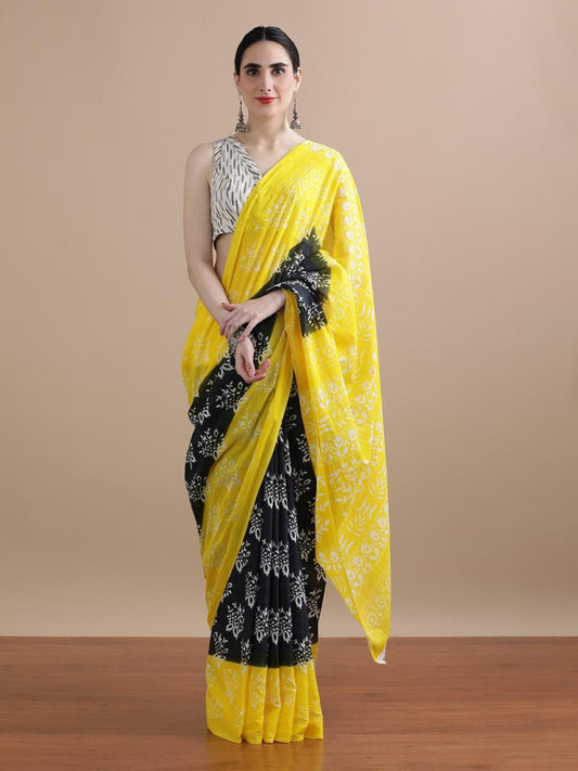 Bagru Block Print Cotton mulmul Saree Style 161