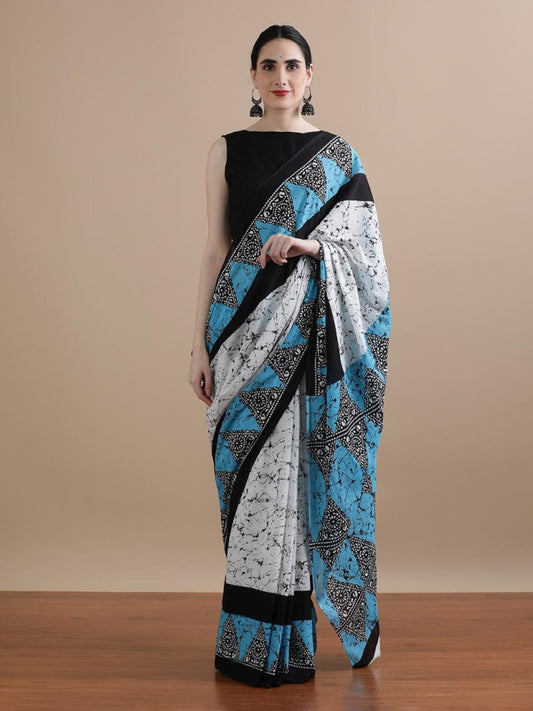 Bagru Block Print Cotton mulmul Saree Style 165