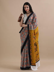Bagru Block Print Cotton mulmul Saree Style 92