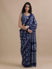 Bagru Block Print Cotton mulmul Saree Style 98