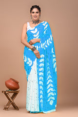 Bagru Block Print Cotton mulmul Sarees Style 1