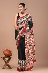 Bagru Block Print Cotton mulmul Sarees Style 4