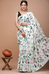 Bagru Block Print Cotton mulmul Sarees Style 44