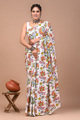Bagru Block Print Cotton mulmul Sarees Style 86