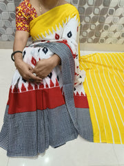 Bagru Block Print Cotton mulmul saree with blouse Style 17