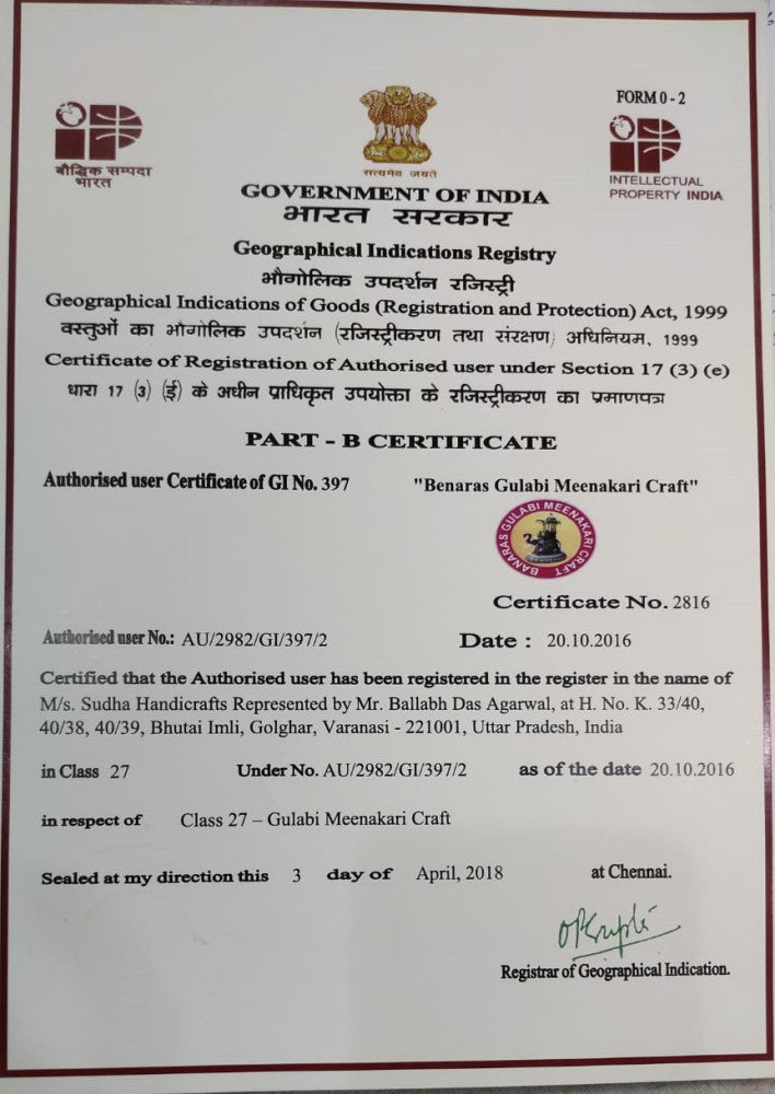 Banaras Gulabi Meenakari Craft Lord Ganesha