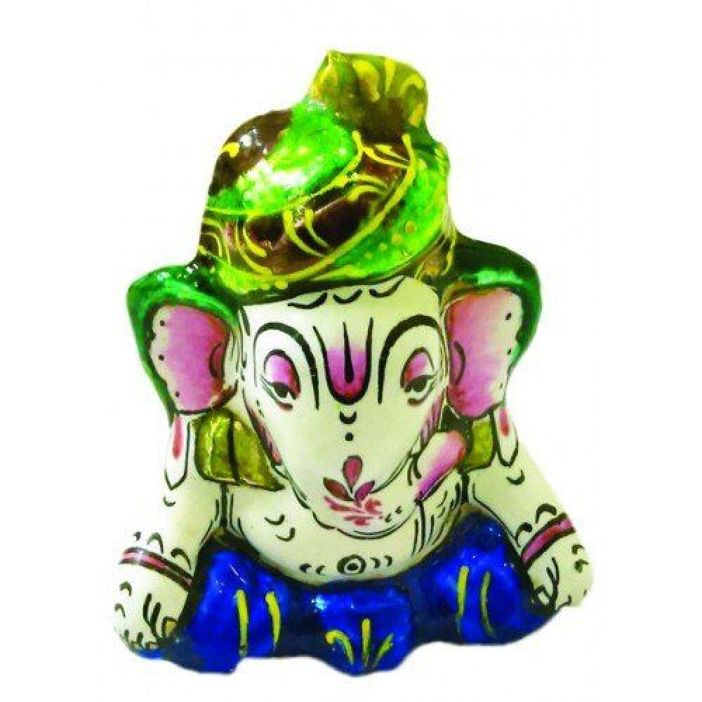 Banaras Gulabi Meenakari Craft Lord Ganesha Sitting Statue